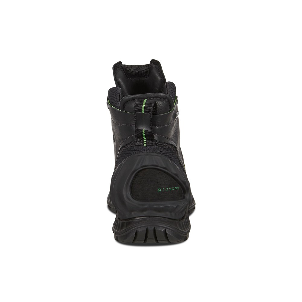 ECCO Mens Hiking Shoes Black - Exohike Mid Gtx - HXP-510684